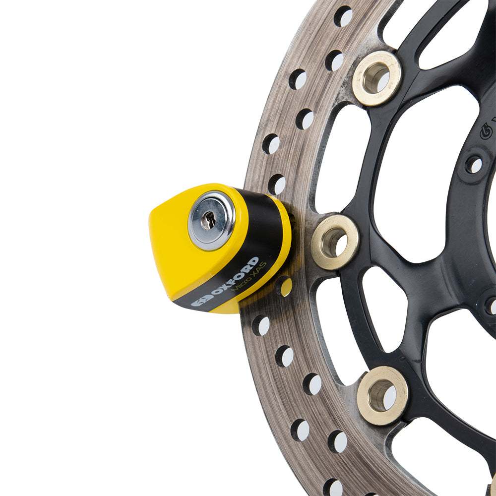 Oxford Micro XA5 Motorcycle Alarm Disc Lock Black Yellow