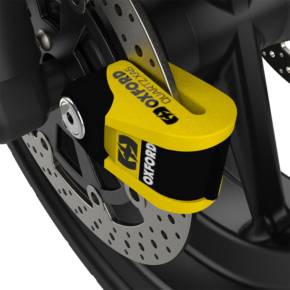 Oxford LK215 Quartz XA6 Motorcycle Alarm Disc Lock Yellow Black