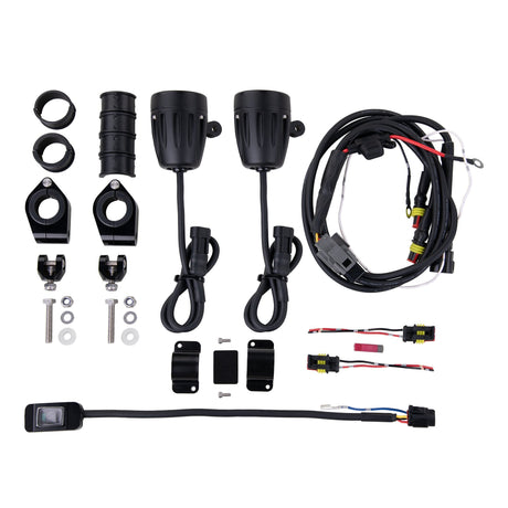 Honda H100 Motorcycle Motorbike Adventure Auxiliary DRL LED Lights Headlights Fits 22-28mm Bars EL380