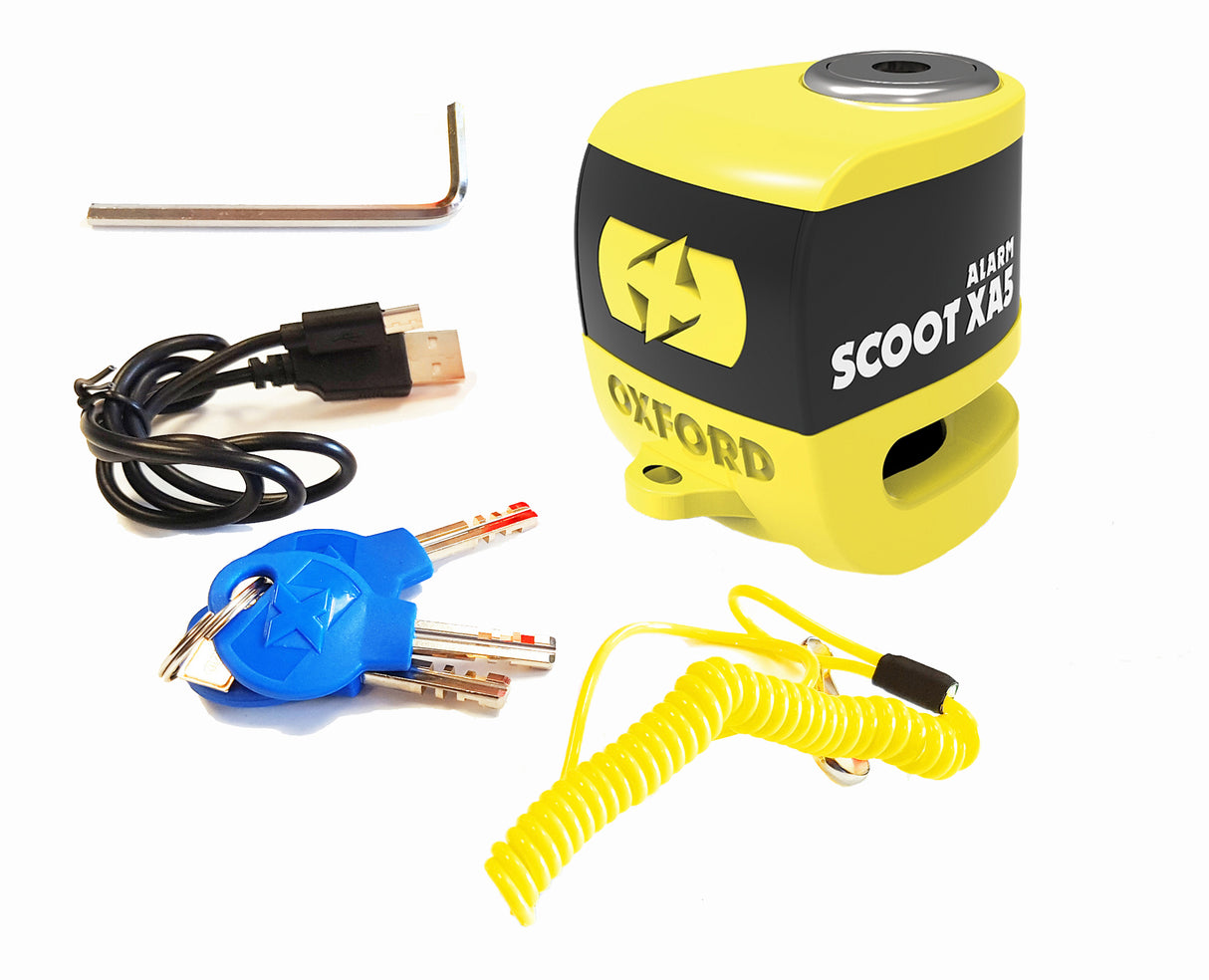 Yamaha Wr125X Oxford SCOOT XA5 LK287 Security Motorbike Yellow Disc Lock