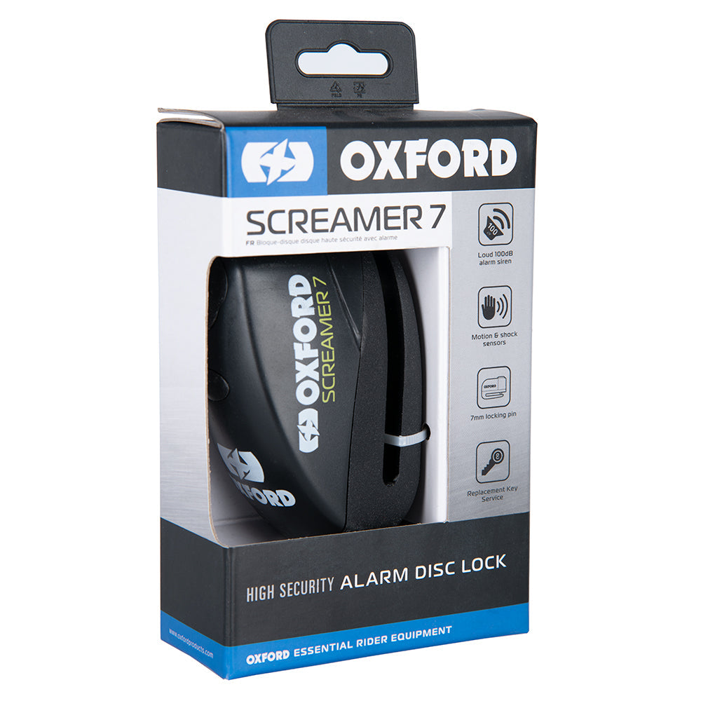 Yamaha Mt-125 Oxford LK289 Screamer 7 Disc Lock Alarm Motorcycle Motorbike Security Black