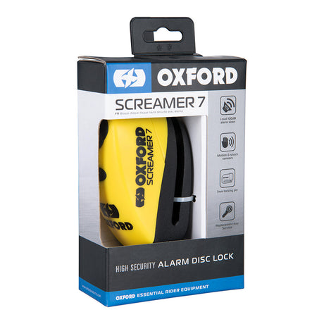 Honda Pcx125 Oxford LK290 Screamer 7 Disc Lock Alarm Motorcycle Motorbike Security Yellow Black