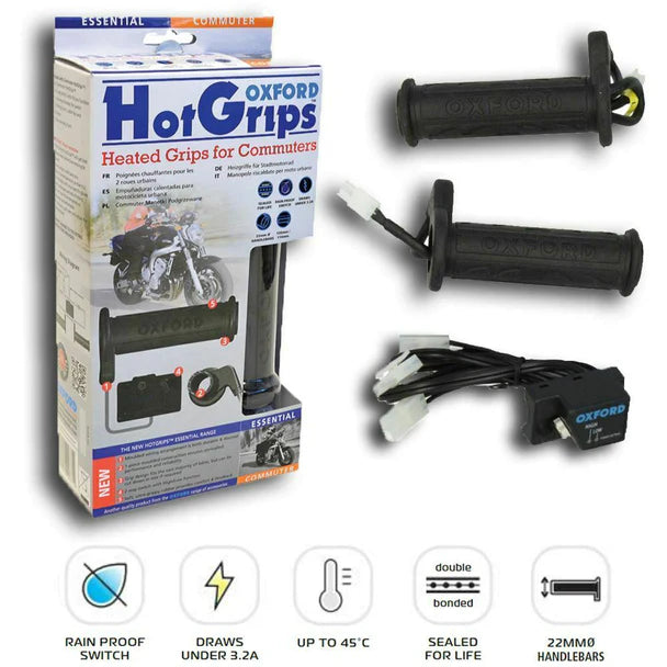 Aprilia Rs Oxford OF771 Motorcycle Motorbike Hotgrips Essential Commuter Heated Handlebar Grips