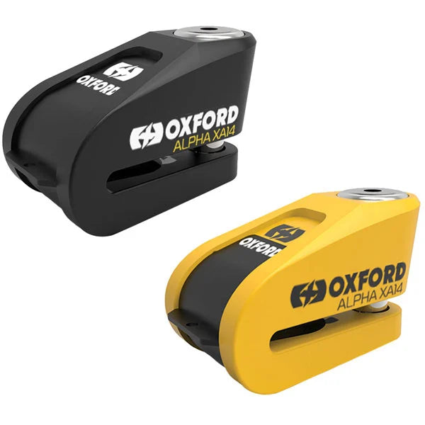 Oxford Alpha XA14 Motorcycle Alarm Disc Lock Black Yellow